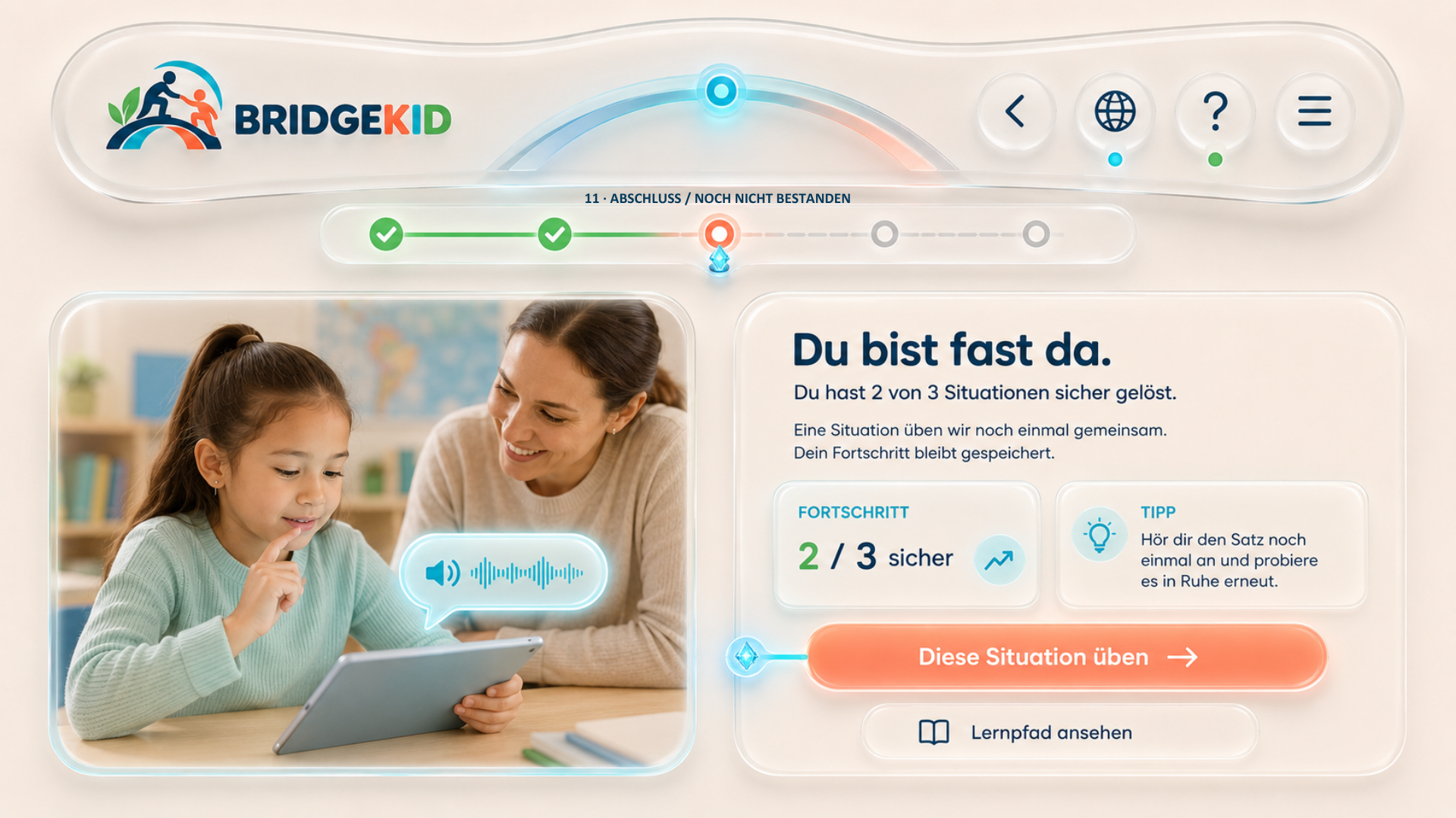BRIDGEKID Abschluss noch nicht bestanden